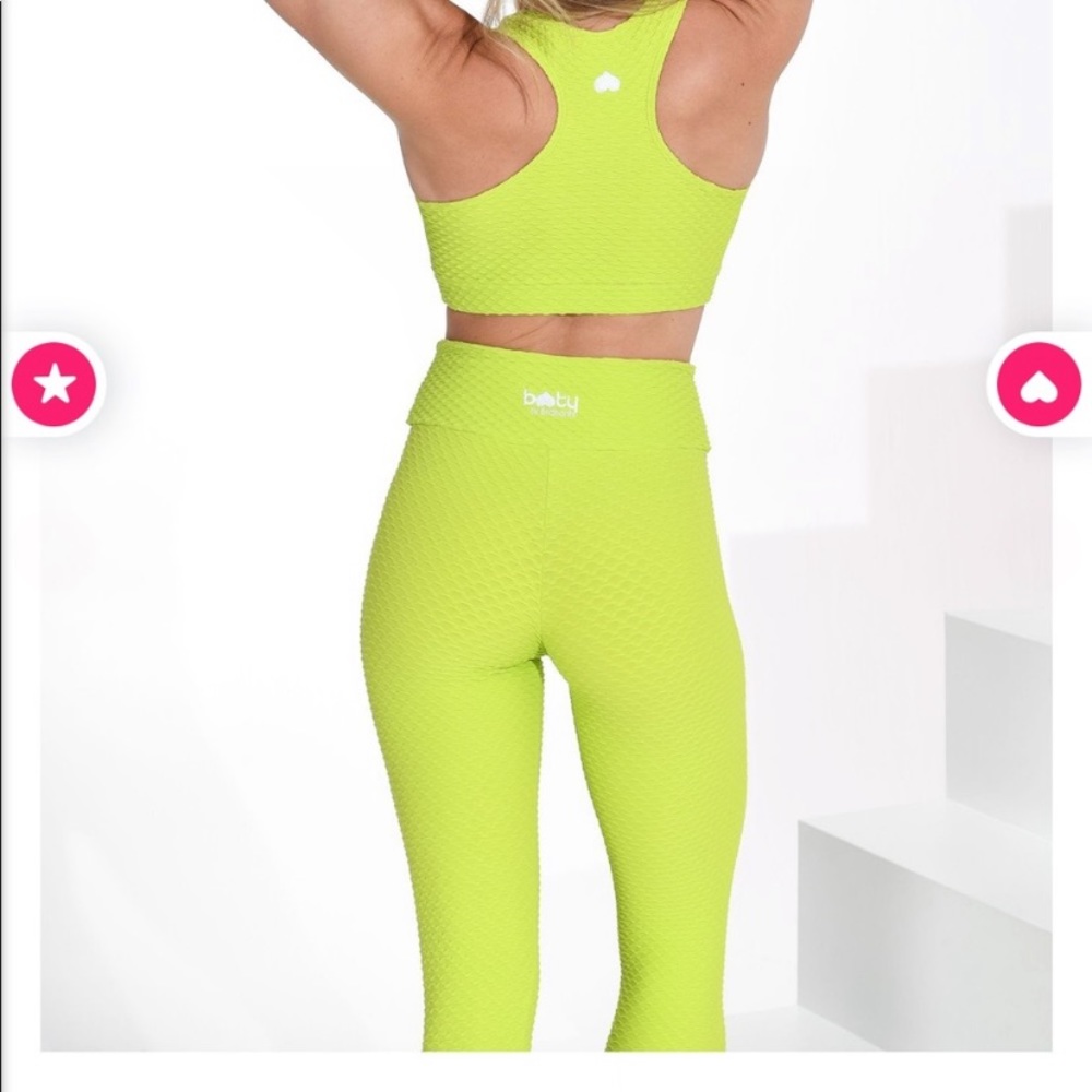 Booty By Brabants Limão Green Croco Leggings